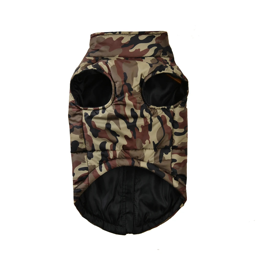 Waterproof Winter Dog Coat, Camouflage Warm Jacket for Large Dogs & Puppies