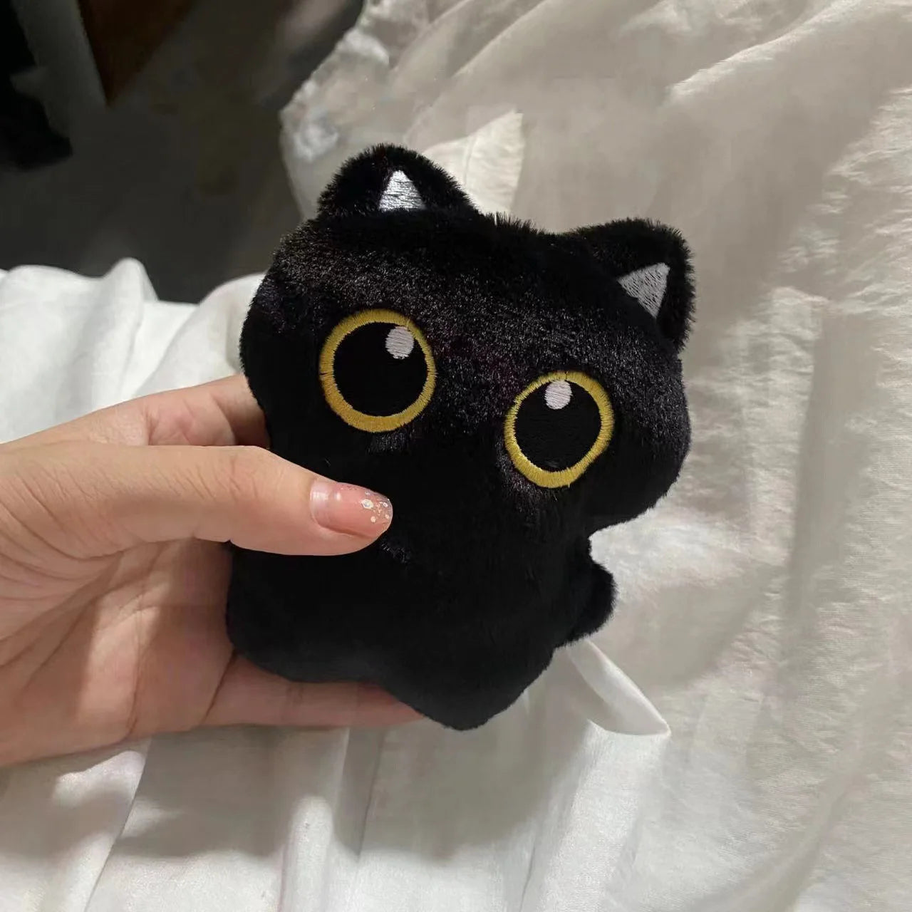 10cm Cute Black Cat Plush Toy Pendant & Cushion — Soft Gift for Kids
