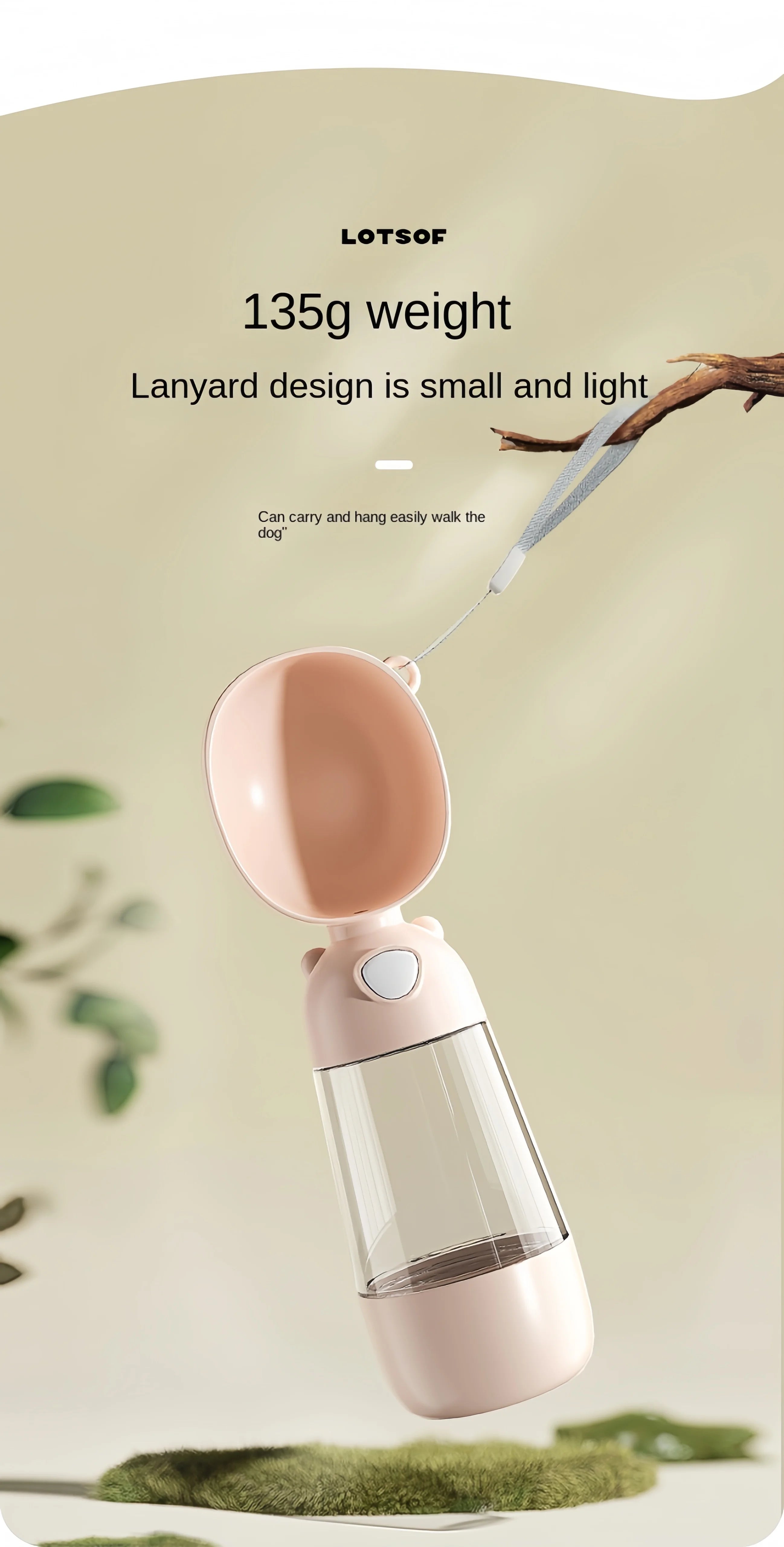 Portable Dog Water Bottle with Food Dispenser