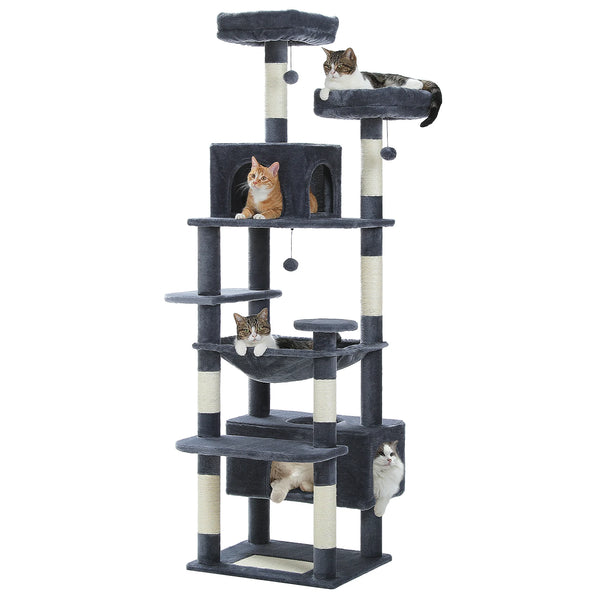 184cm Large Cat Tree Tower with Hammock, Scratching Posts & Condos
