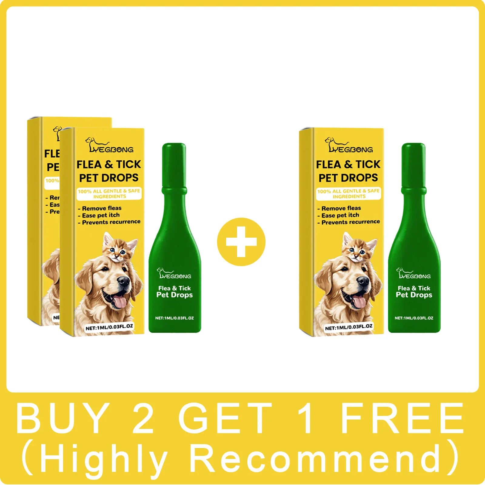 Cat Anti-Flea & Tick Treatment Drops – Itch Relief & External Parasite Repellent