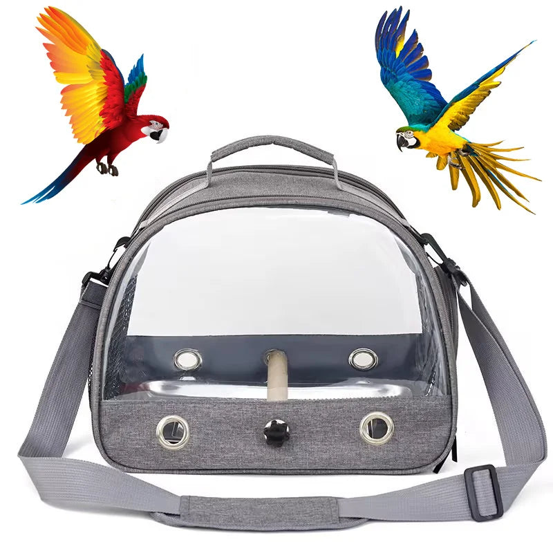 Portable Bird Travel Carrier with Stainless Steel Tray