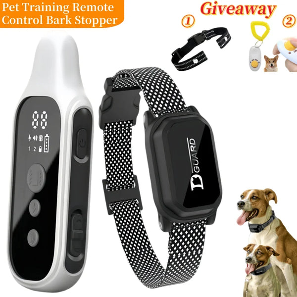800m Waterproof Rechargeable Dog Training Collar with LCD Remote, Shock, Vibration & Sound Modes