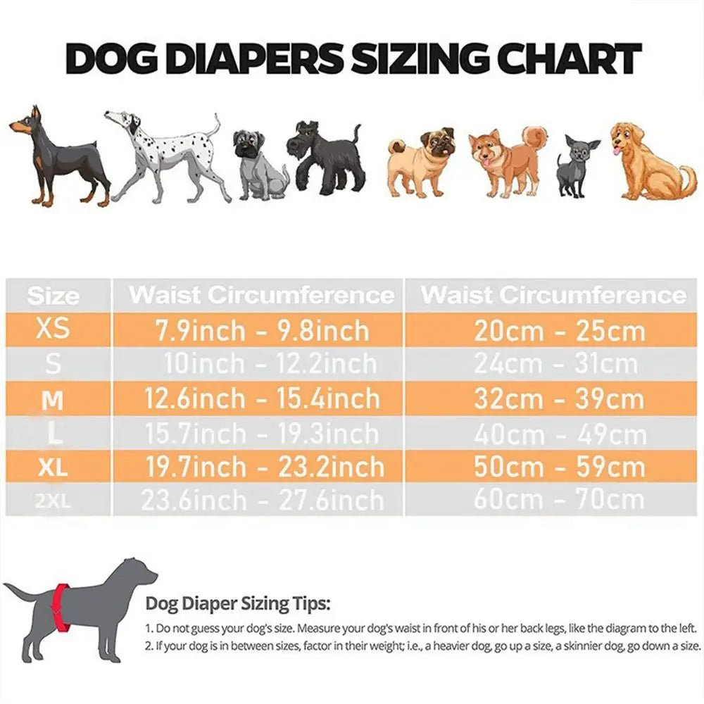 Adjustable Dog Sanitary Pants with 3 Diapers – for Female Dogs
