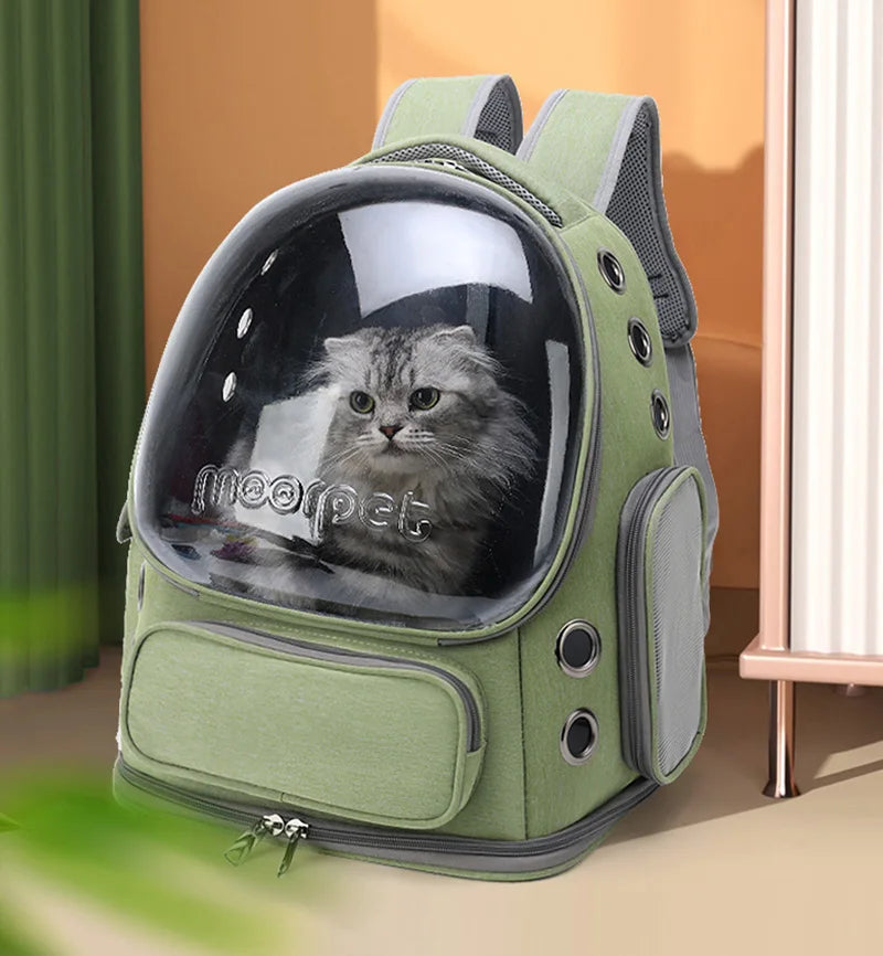 Transparent Cat Carrier Backpack, Breathable Travel Bag for Cats & Small Dogs