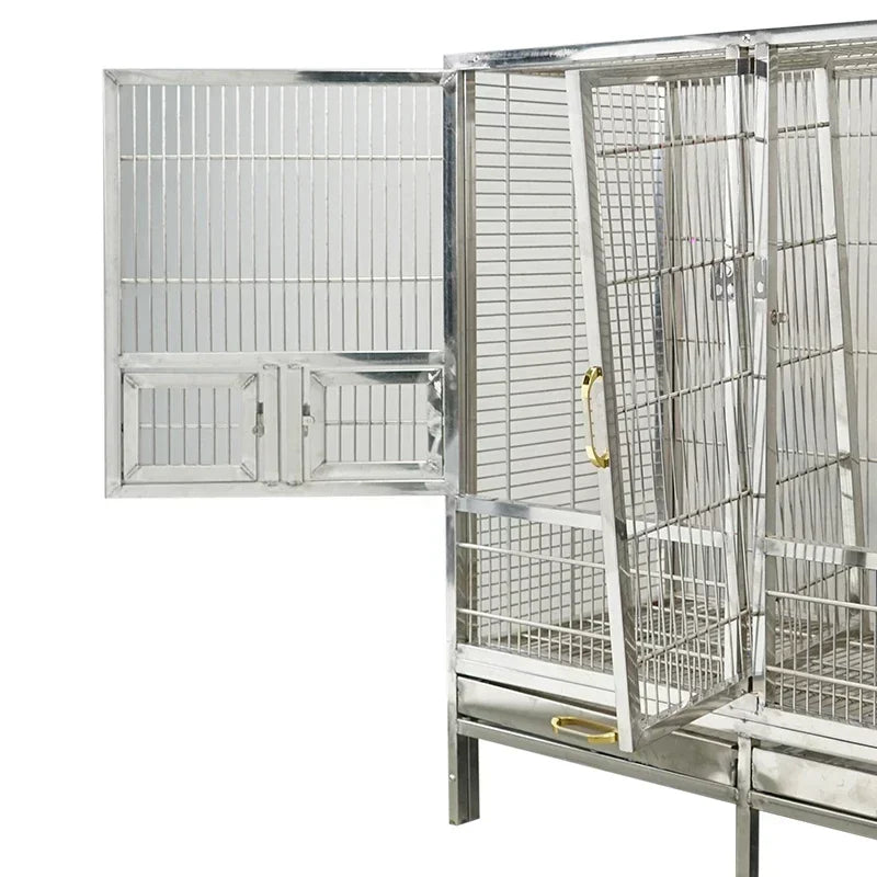 Luxury Stainless Steel Double Bird Cage