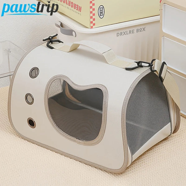 Portable Foldable Pet Carrier Bag for Small Dogs & Cats, Breathable Shoulder Travel Bag