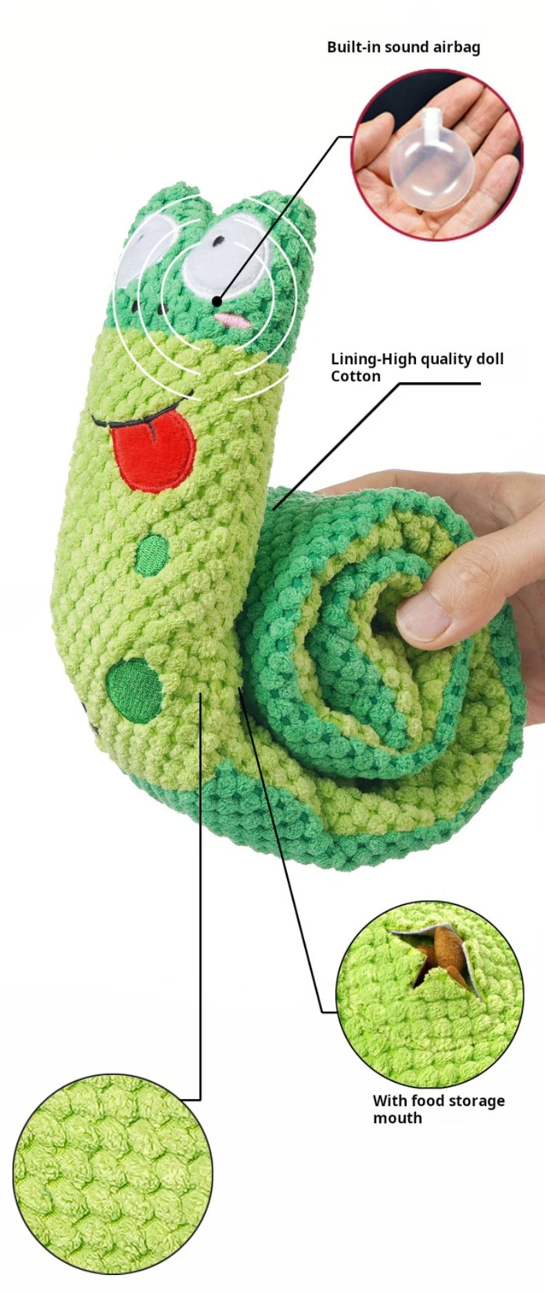 Interactive Dog Puzzle Feeder Toy, Indestructible Plush Squeaky Snail for Puppies and Dogs