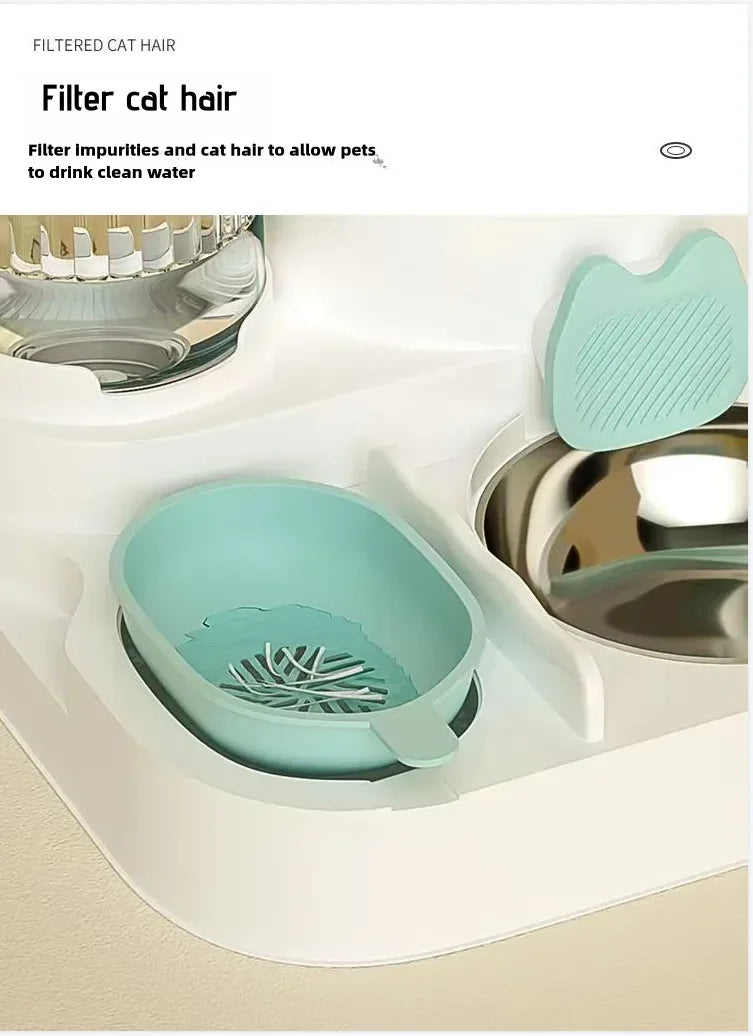 Automatic Pet Feeder and Water Dispenser – Integrated Food & Water Bowl for Cats and Dogs