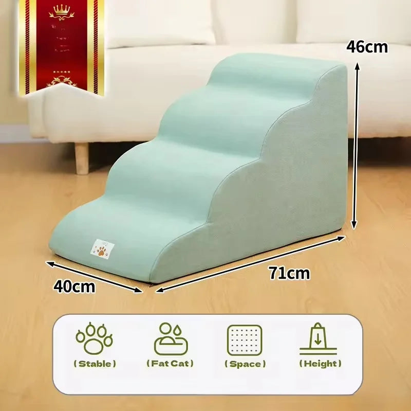 2/3 Step Memory Foam Pet Stairs with Washable Cover & Non-Slip Base