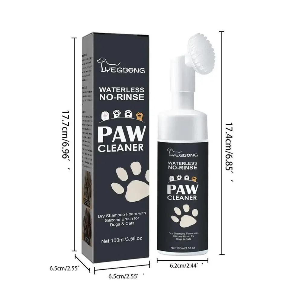 Pet Paw Cleaner Foam – Waterless Dog & Cat Paw Shampoo with Brush