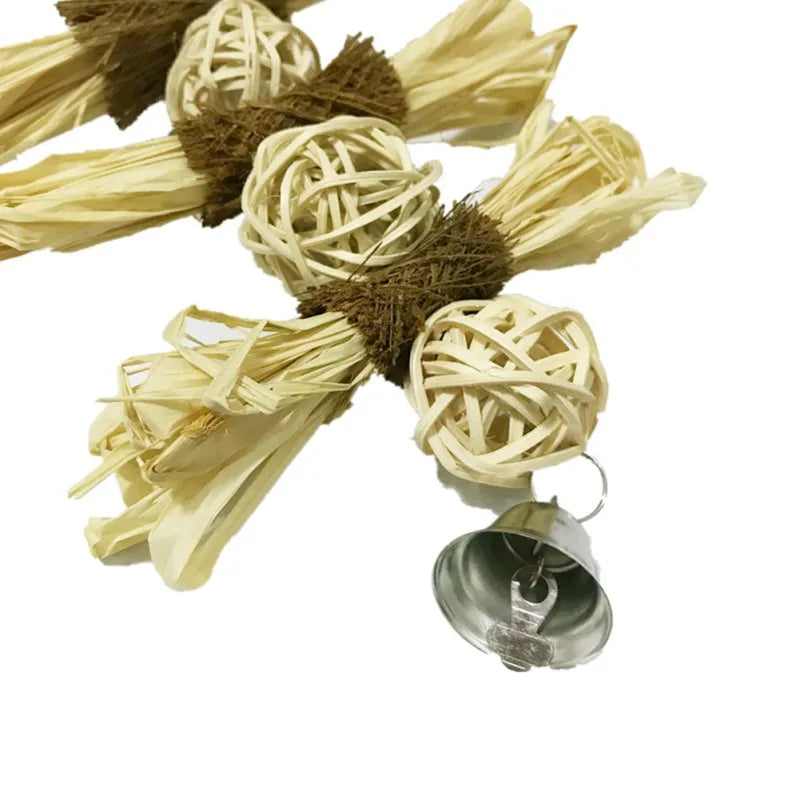 Parrot Hanging Toy with 4 Stainless Steel Pots & Acrylic Beads