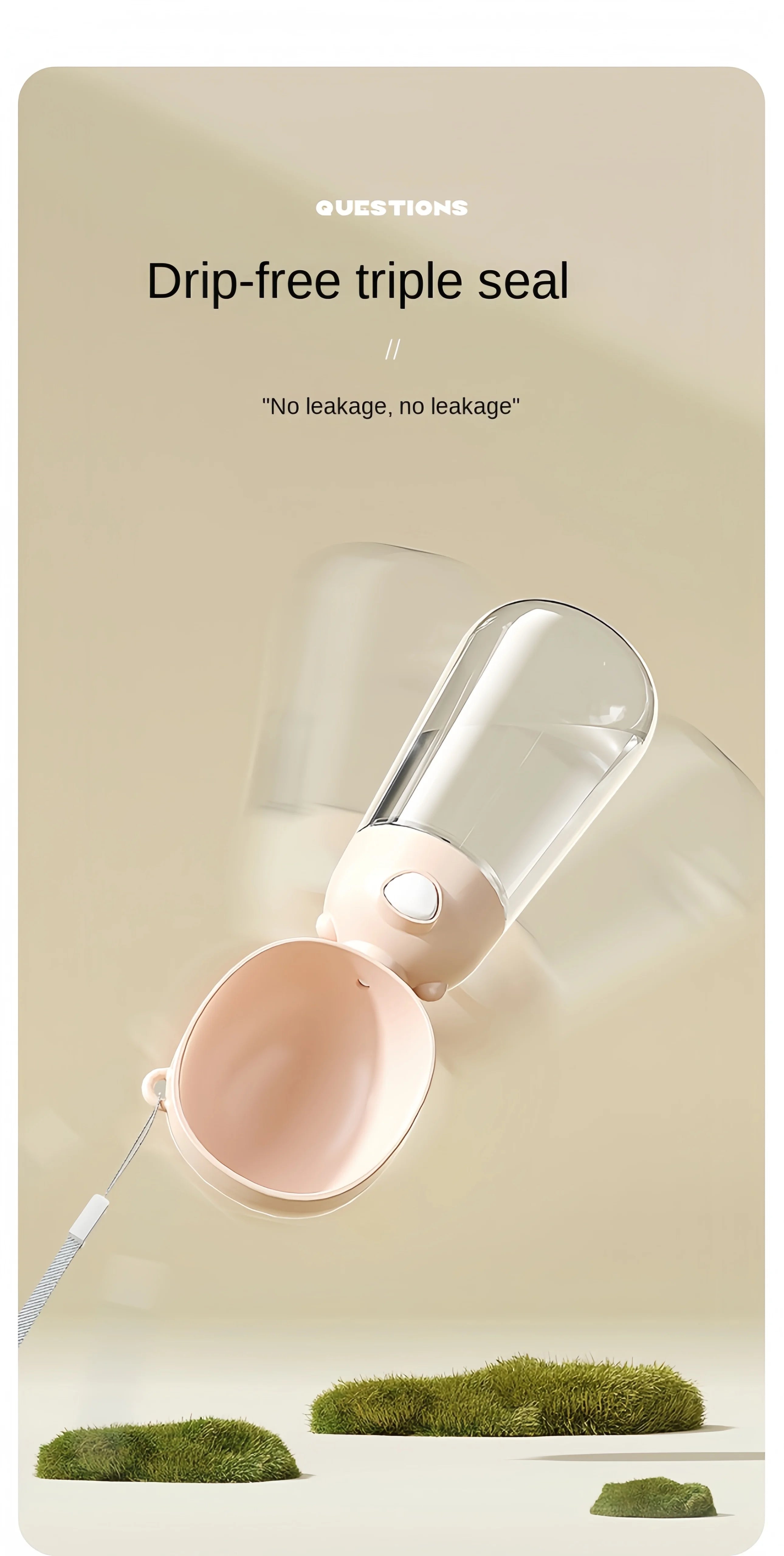 Portable Dog Water Bottle with Food Dispenser