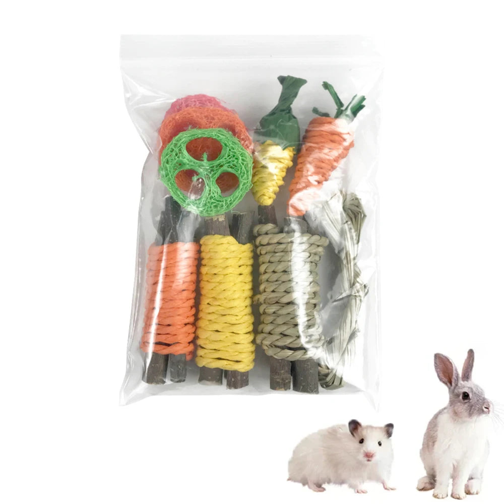 9-Piece Small Pet Toy Set for Rabbits, Hamsters & Small Animals