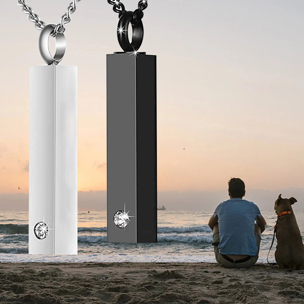 Stainless Steel Memorial Urn Necklace for Ashes