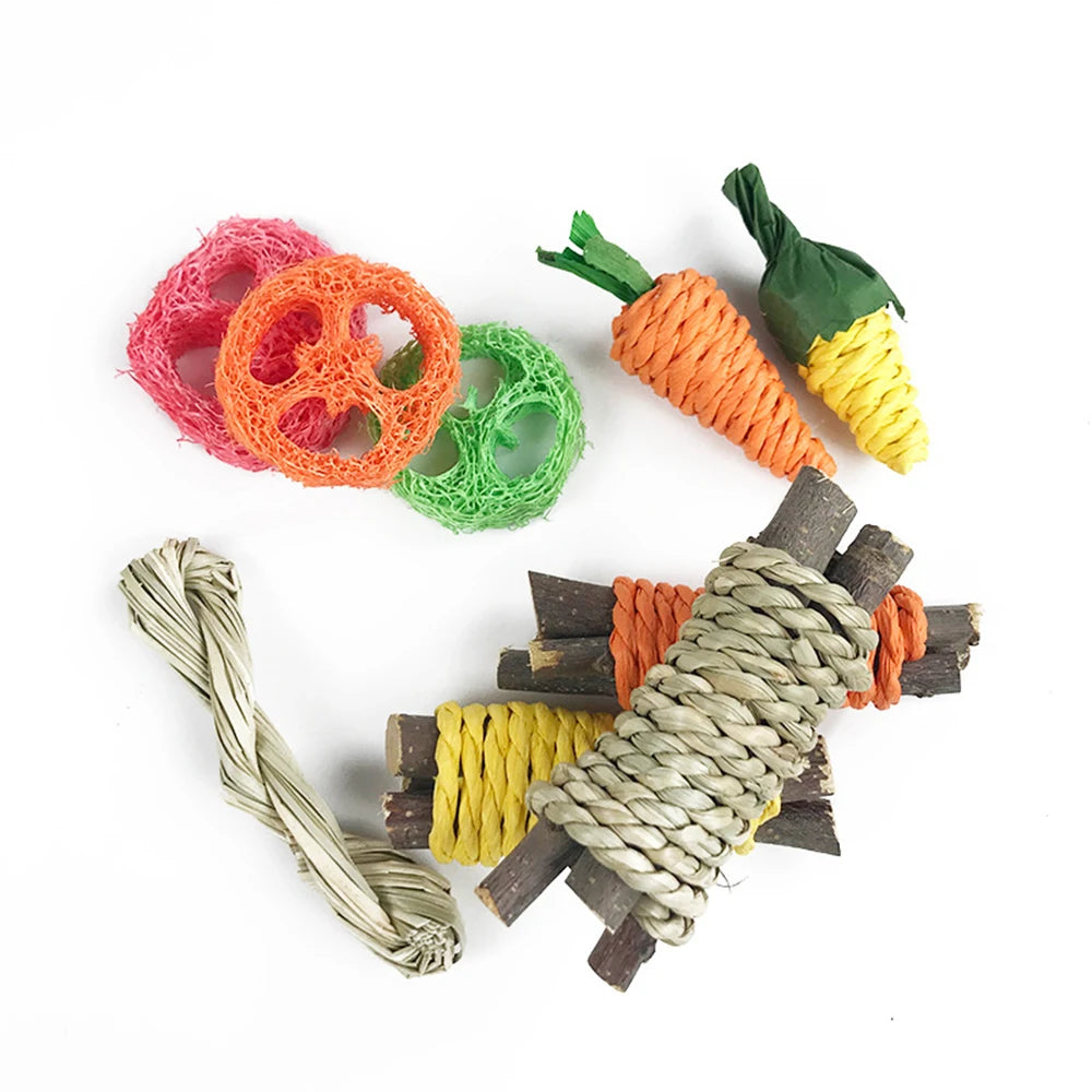 9-Piece Small Pet Toy Set for Rabbits, Hamsters & Small Animals