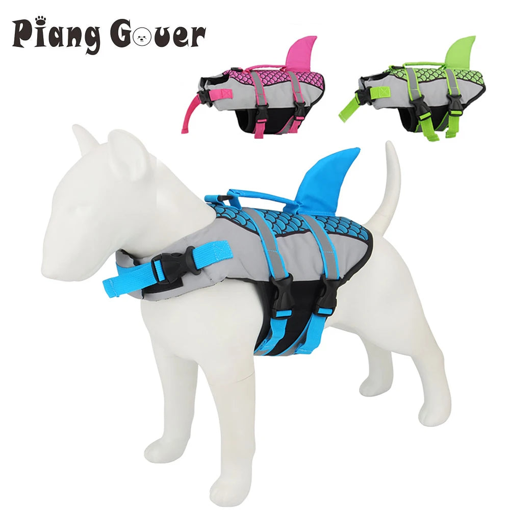 Shark Dog Life Jacket, Pet Swim Vest Harness Summer Swimwear