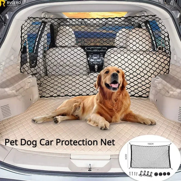 Car Boot Pet Safety Fence — Durable Elastic Mesh Barrier for Vehicles