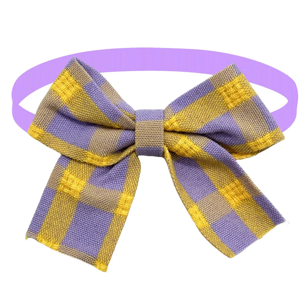 50/100pcs Adjustable Plaid Bow Ties for Small Dogs & Cats