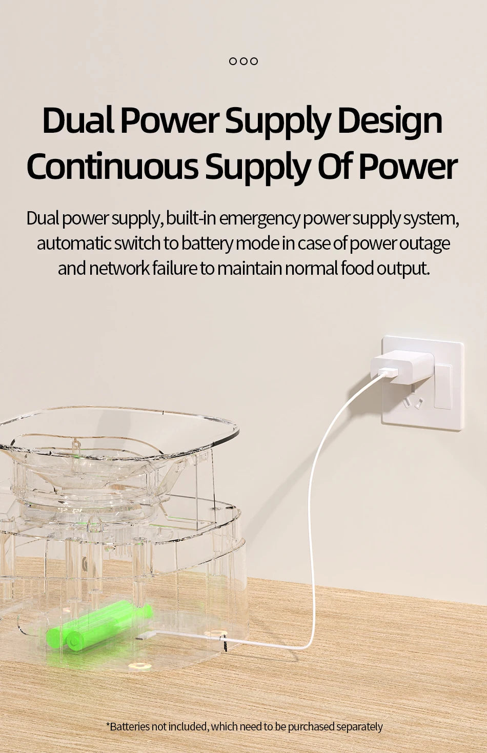 ROJECO Automatic Smart WiFi Pet Feeder, Remote-Controlled Cat & Dog Food Dispenser