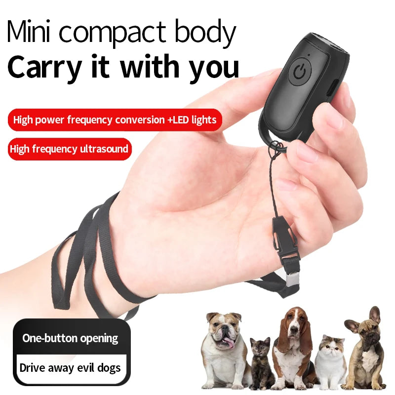 Mini Ultrasonic Dog Repeller with LED – Anti-Barking Training Device