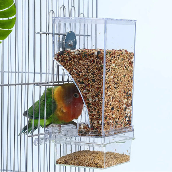 Spill-Proof Automatic Bird Feeder — Splash-Proof Outdoor Feeder for Parrots & Birds