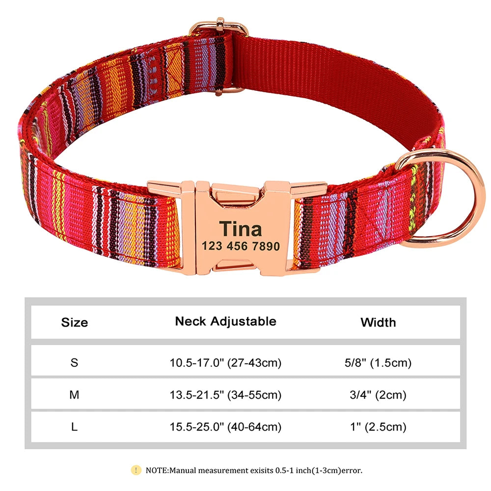 Personalized Nylon Dog Collar with Free Engraved ID Tag