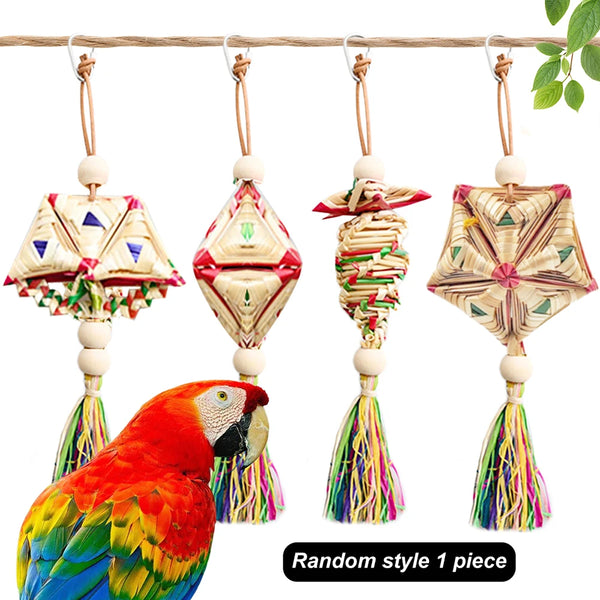 1pc Natural Straw Parrot Chew Toy