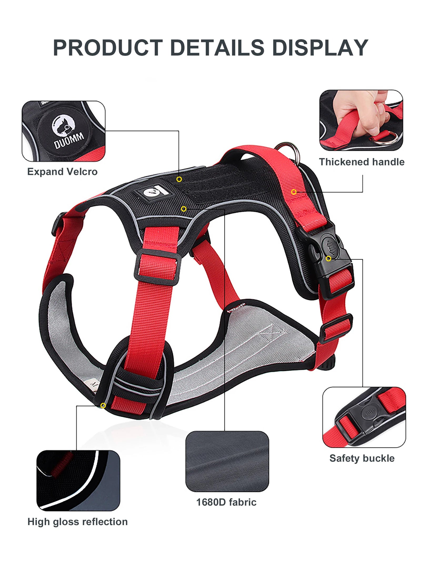 Waterproof Reflective Harness for Large Dogs