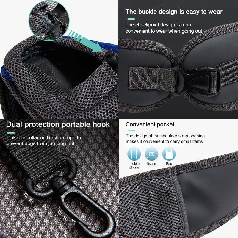 Pet Carrier Sling Bag, Mesh Travel Shoulder Tote for Small Dogs & Cats