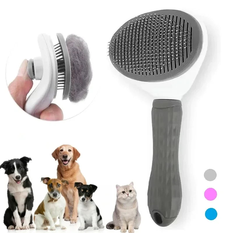 Self-Cleaning Pet Brush – Hair Remover & Grooming Comb for Dogs and Cats