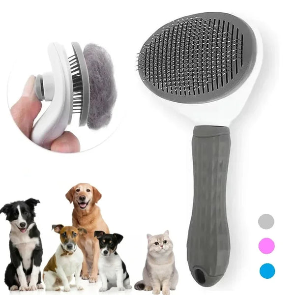 Self-Cleaning Pet Brush – Hair Remover & Grooming Comb for Dogs and Cats