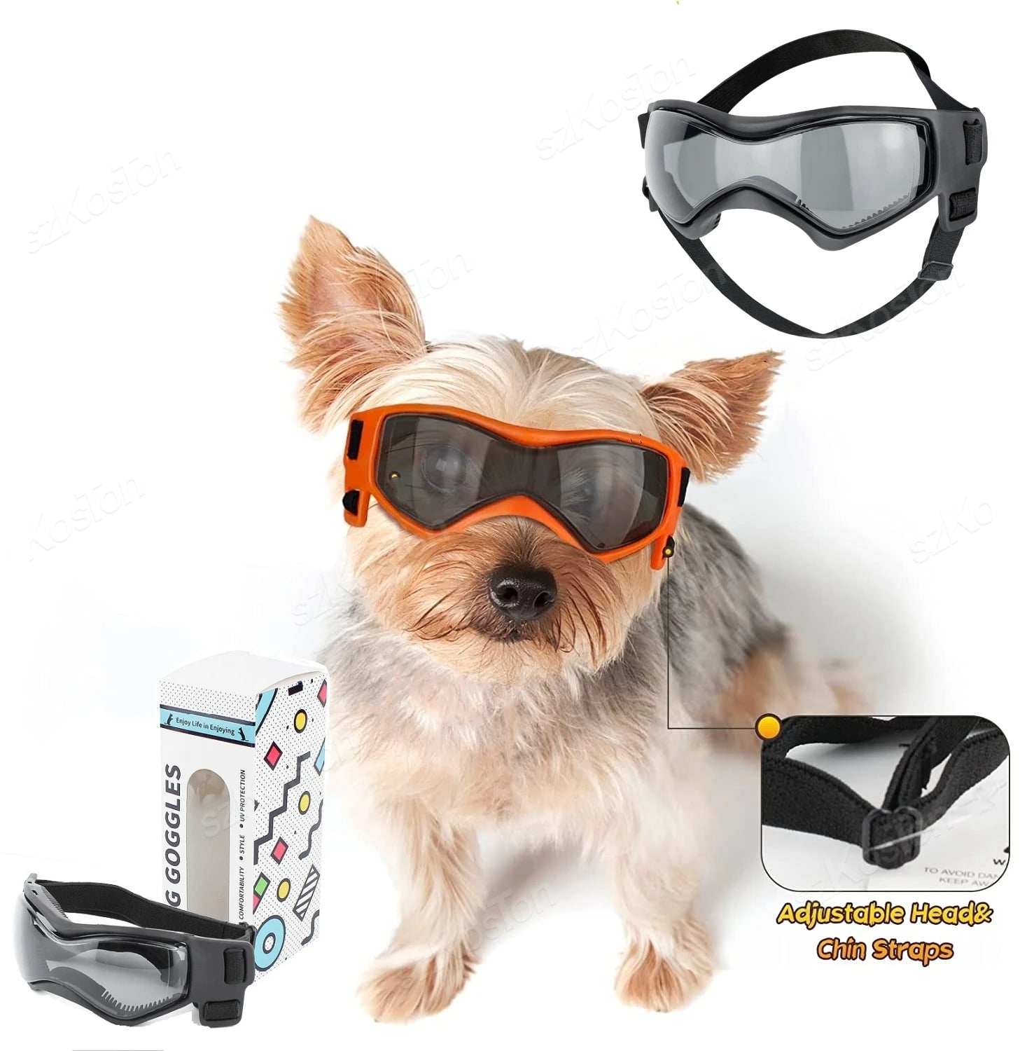 Adjustable Dog Goggles – UV Protection Sunglasses for Small & Medium Breed Dogs