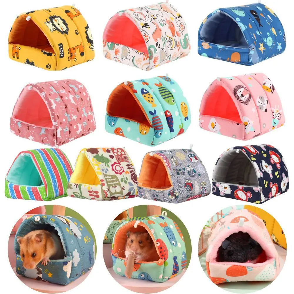 Cartoon Small Pet Sleeping Bed & Warm Nest for Winter