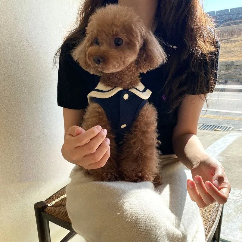 Striped Polo Shirt for Small & Medium Dogs, Puppy T-Shirt Vest