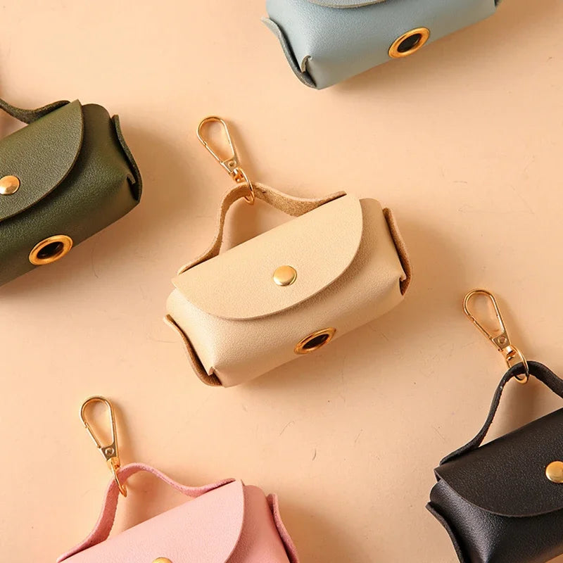 Portable Leather Dog Poop Bag Holder – Stylish Dispenser for Pet Waste Bags