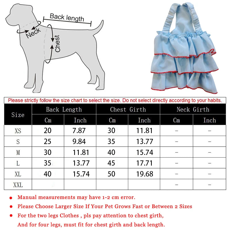 Dog Summer Princess Dress, Cute Skirt for Small Dogs, Puppies & Cats