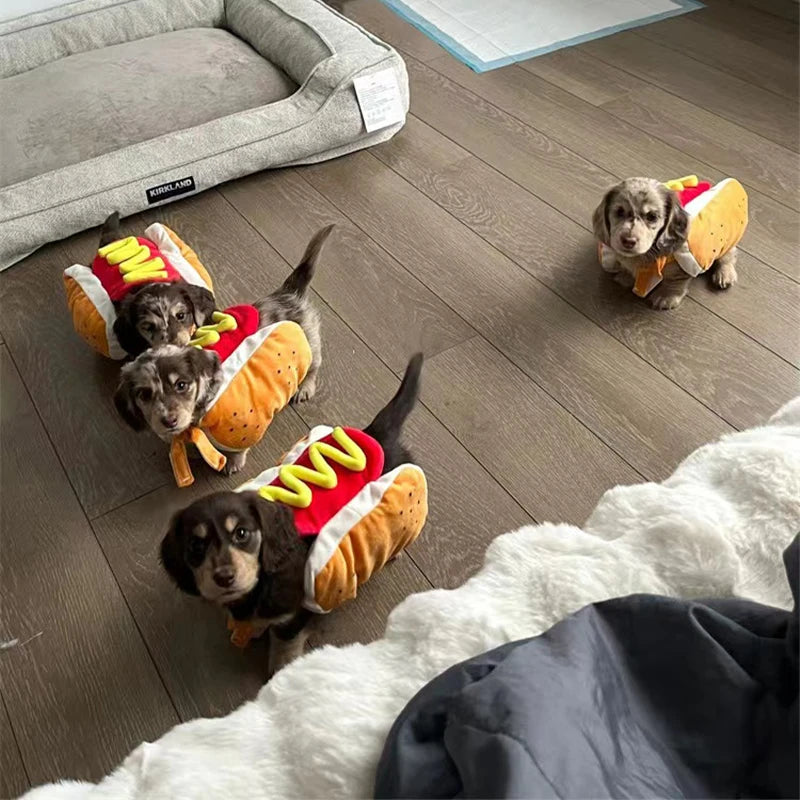 Hot Dog Halloween Costume for Dachshunds, Adjustable Pet Party Outfit