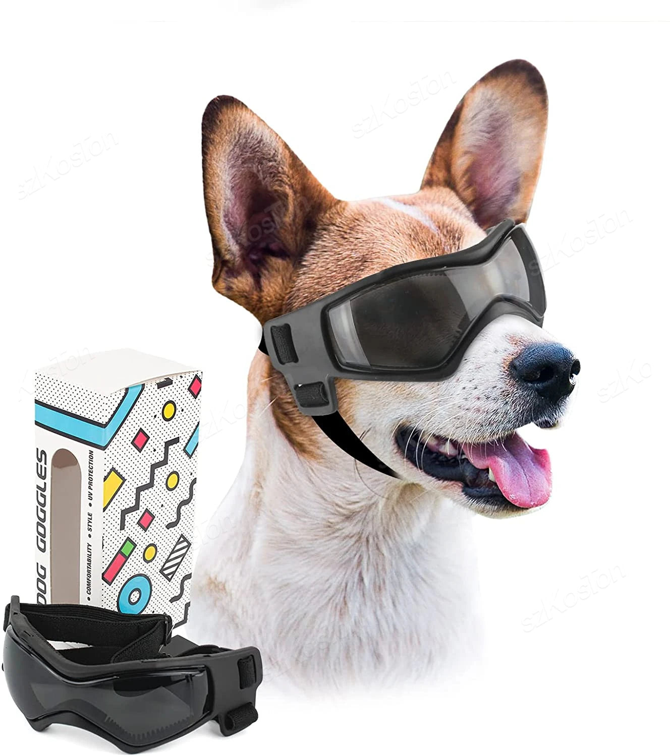 Adjustable Dog Goggles – UV Protection Sunglasses for Small & Medium Breed Dogs