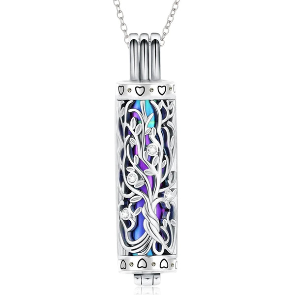 Tree of Life Cylinder Urn Necklace – Memorial Ashes Keepsake Jewelry