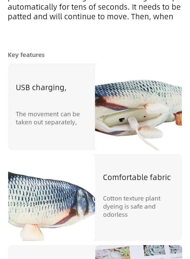USB Rechargeable Floppy Fish Pet Toy