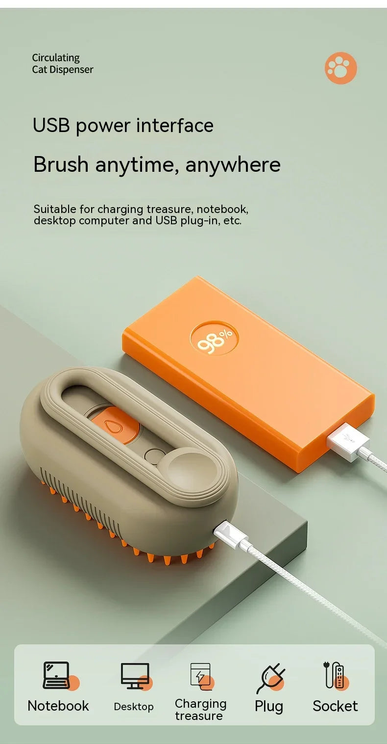 3-in-1 Electric Steam Grooming Brush