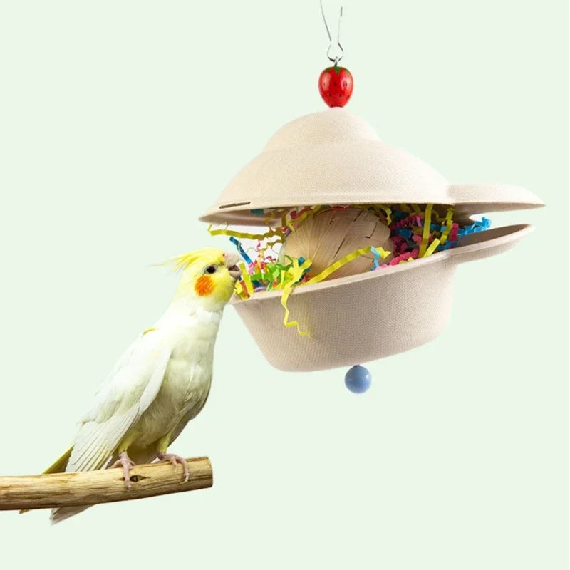 Rattan & Paper Molar Toy for Small Parrots