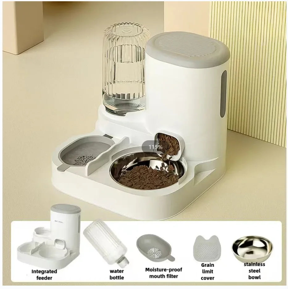 Automatic Pet Feeder and Water Dispenser – Integrated Food & Water Bowl for Cats and Dogs