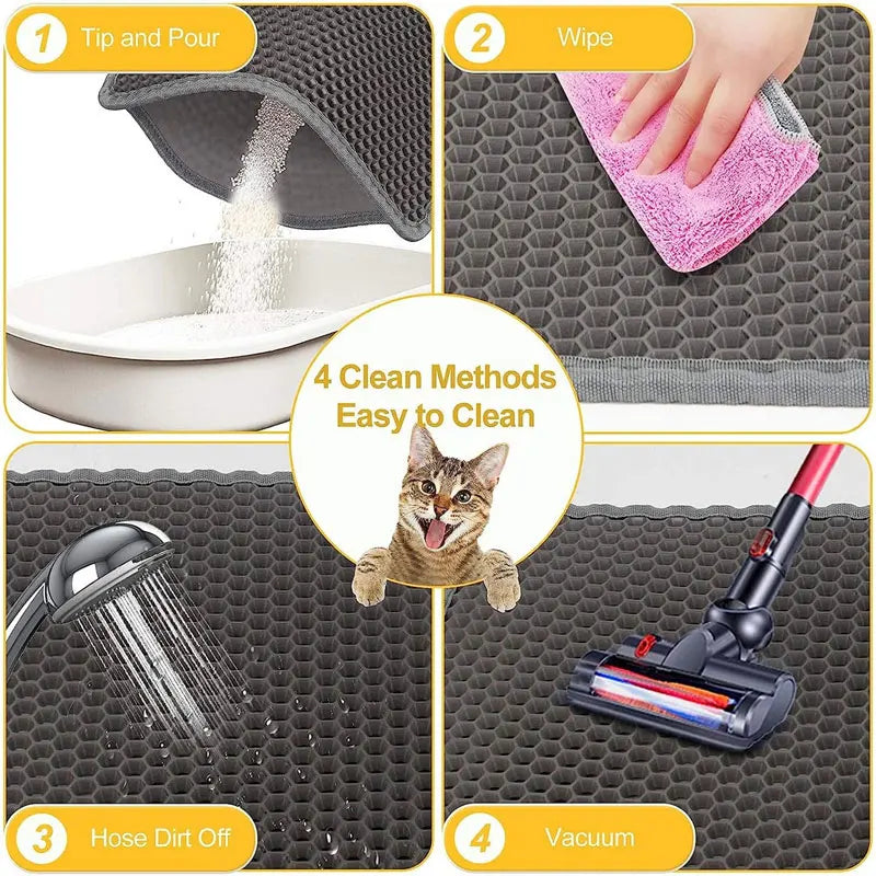Waterproof Double-Layer Cat Litter Mat – Non-Slip, Easy-Clean Litter Trapping Pad for Cats