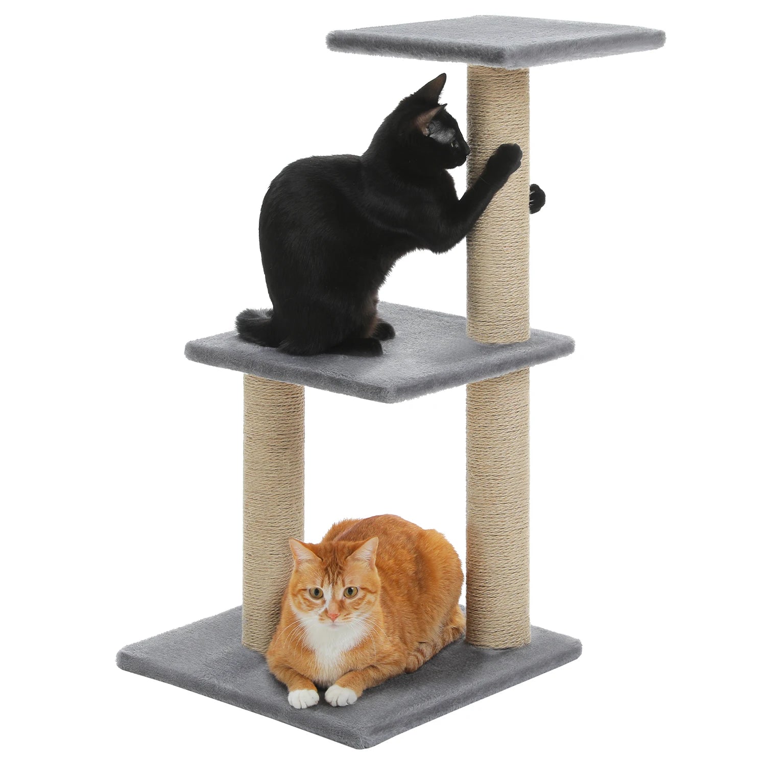 Cat Tree Tower with Scratching Posts, Hammock & Removable Top Perch