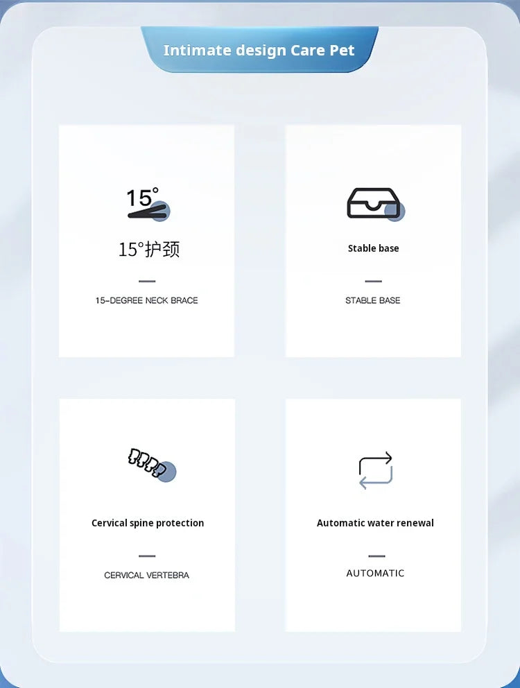 3-in-1 Tilted Pet Bowl Set with Gravity Water Feeder