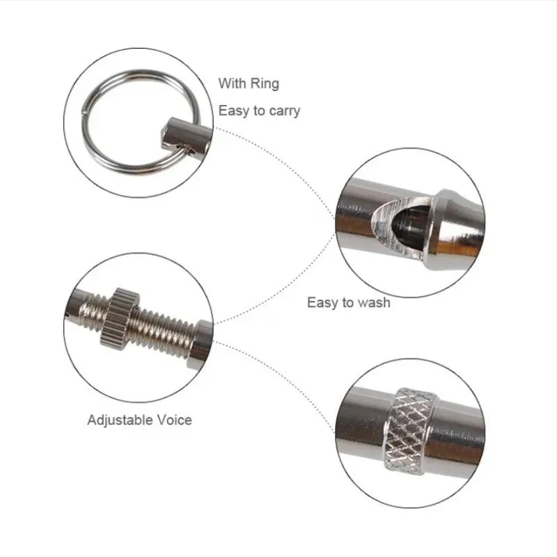 Ultrasonic Dog Training Whistle with Adjustable Frequency & Keychain