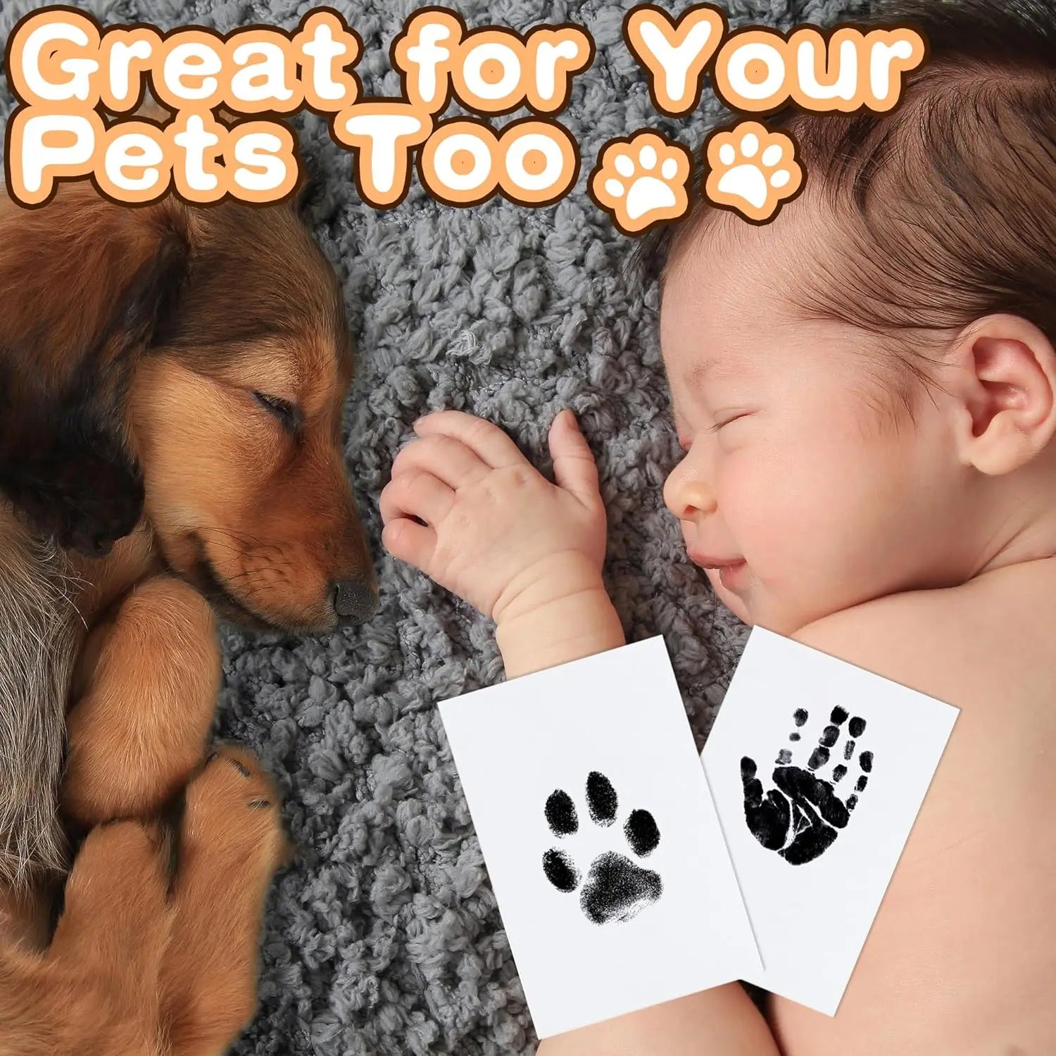 Clean Touch Paw Print Ink Pad, Pet Keepsake Kit for Dogs & Cats
