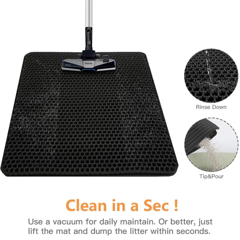Waterproof Double-Layer Cat Litter Mat – Non-Slip, Easy-Clean Litter Trapping Pad for Cats